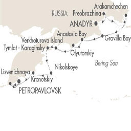Kreuzfahert Russland Kamtschatka Route